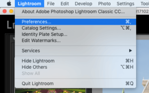 MAC Open Lightroom Preferences