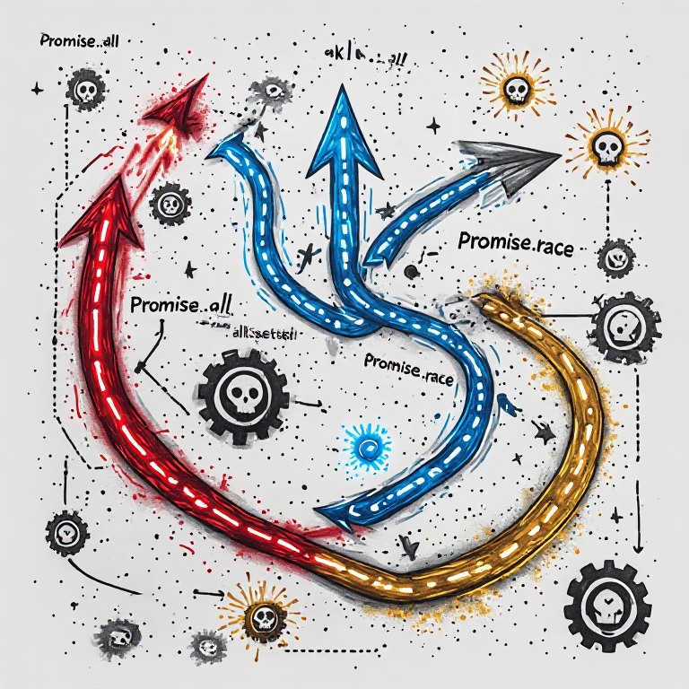 javascript promises deep dive concurrency combinators promise all settled and race execution lifecycle matrix diagram