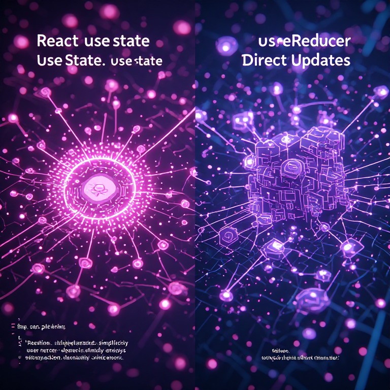 react usestate vs usereducer architectural state comparison diagram